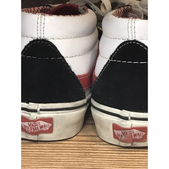 vans sk8 hi white black red checkered inner mens 10.5 Shoes Retro Classic Look - Picture 11 of 11